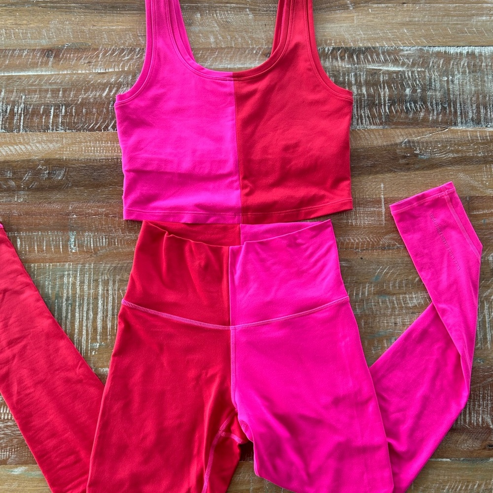 Terez TLC Colorblock Legging And Crop Top